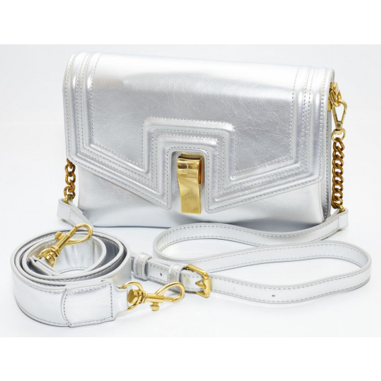 Сумка жіноча срібло 15х23см екошкіра (8096  silver)