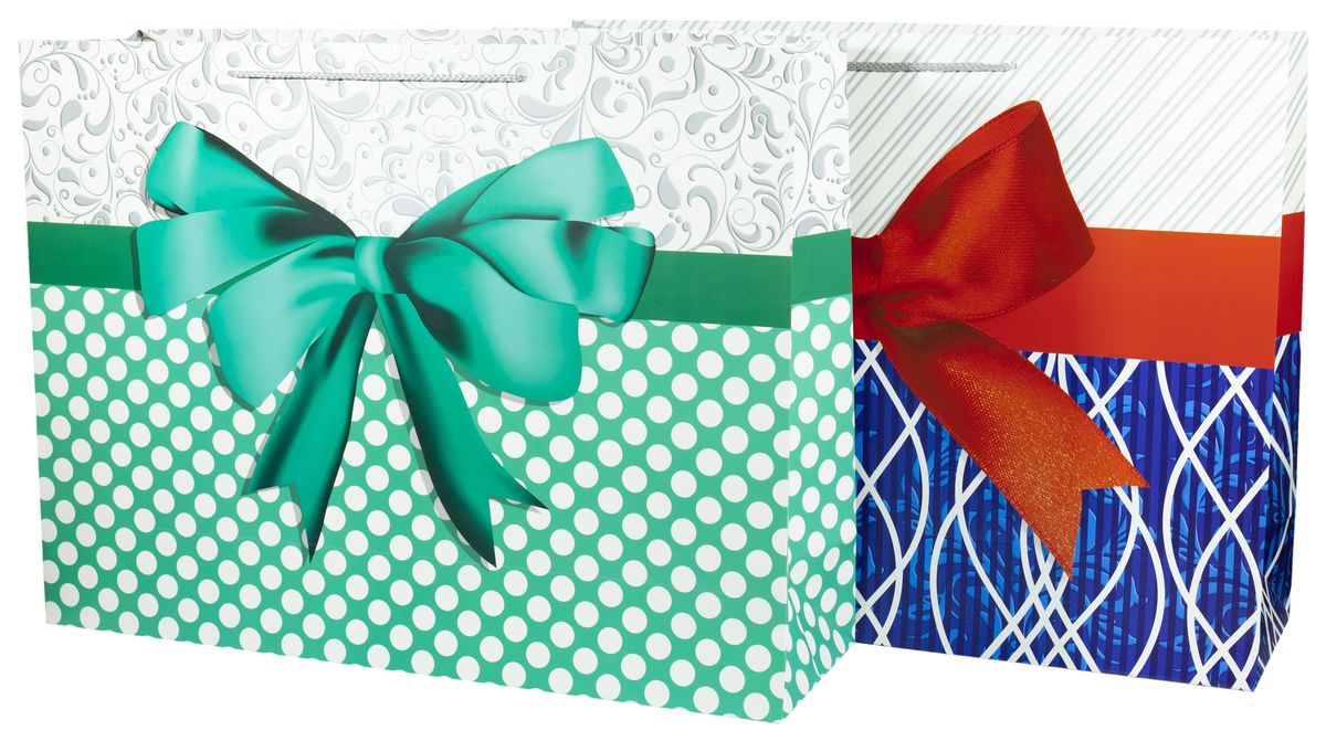 Пакет подарочный фольгированный, Бант - 4дизайна, 210g, горизонтальный-59 x 44 x1 7cm (YM-H-1020-XL)