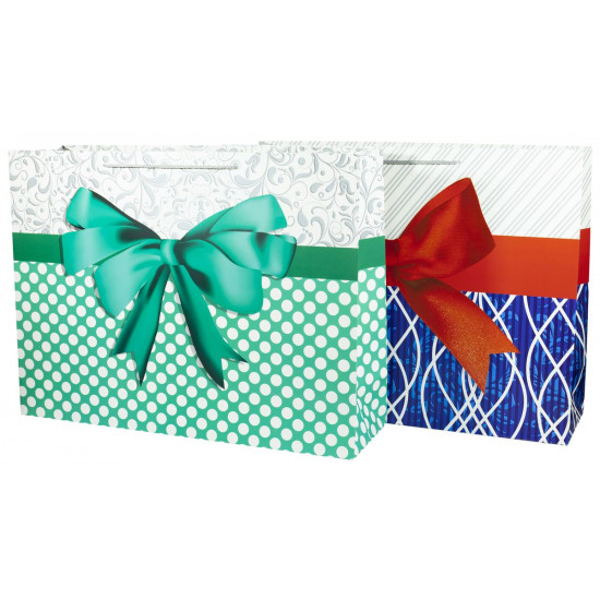 Пакет подарочный фольгированный, Бант - 4дизайна, 210g, горизонтальный-59 x 44 x1 7cm (YM-H-1020-XL)