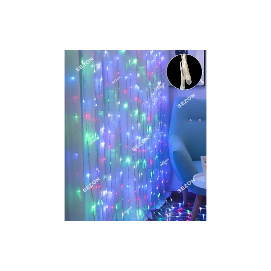 Водоспад- лінза 8мм 400 LED 3м*2м, мульті (40) Різнокольоровий Unison (1542-01)