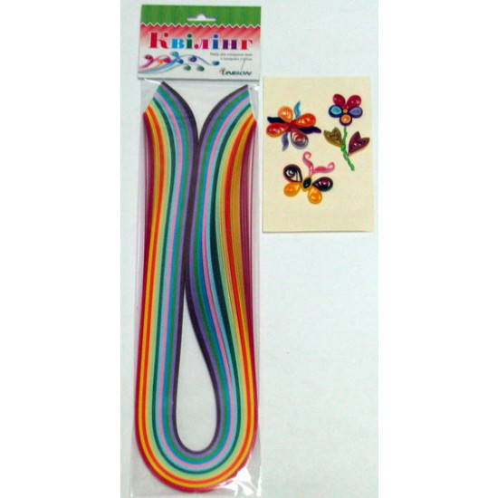 Квиллин 7мм х 70см, 160г/м², 12 цветов, 12 ленточек, 101м Unison (Бм 102)