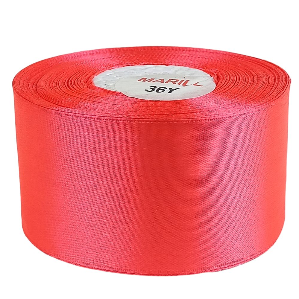Атласна стрічка 5см (±5мм) x 33м Червоний Marill (LA5033-23)
