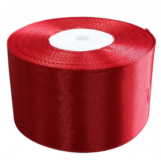 Атласна стрічка 5см (±5мм) x 33м Червоний Unison (LA5033-26)