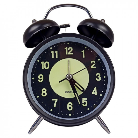 Годинник-будильник металевий "Класик-Флуоресцентний" 16см 4 кольори (860)