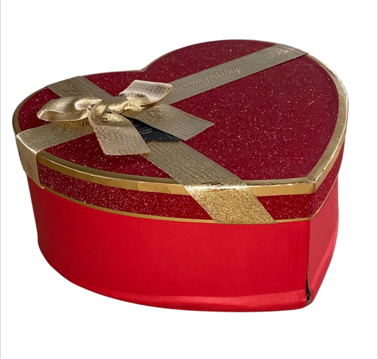 Коробка подарункова серце, 22 х 18 х 9,5см з ДЕФЕКТОМ (10237-red №1)