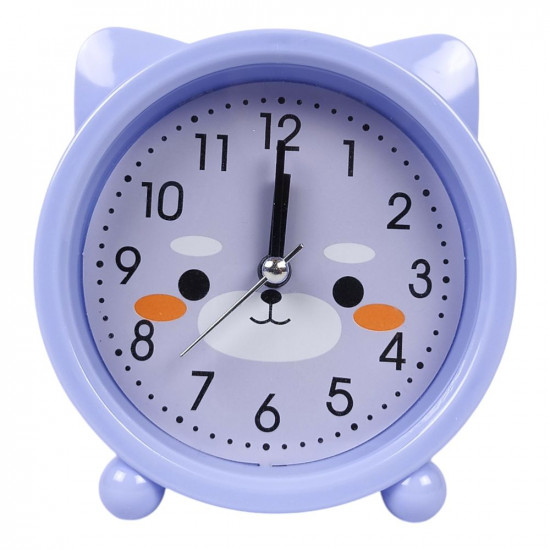 Годинник - будильник "Котик" 10см пластик, 4 види (634)