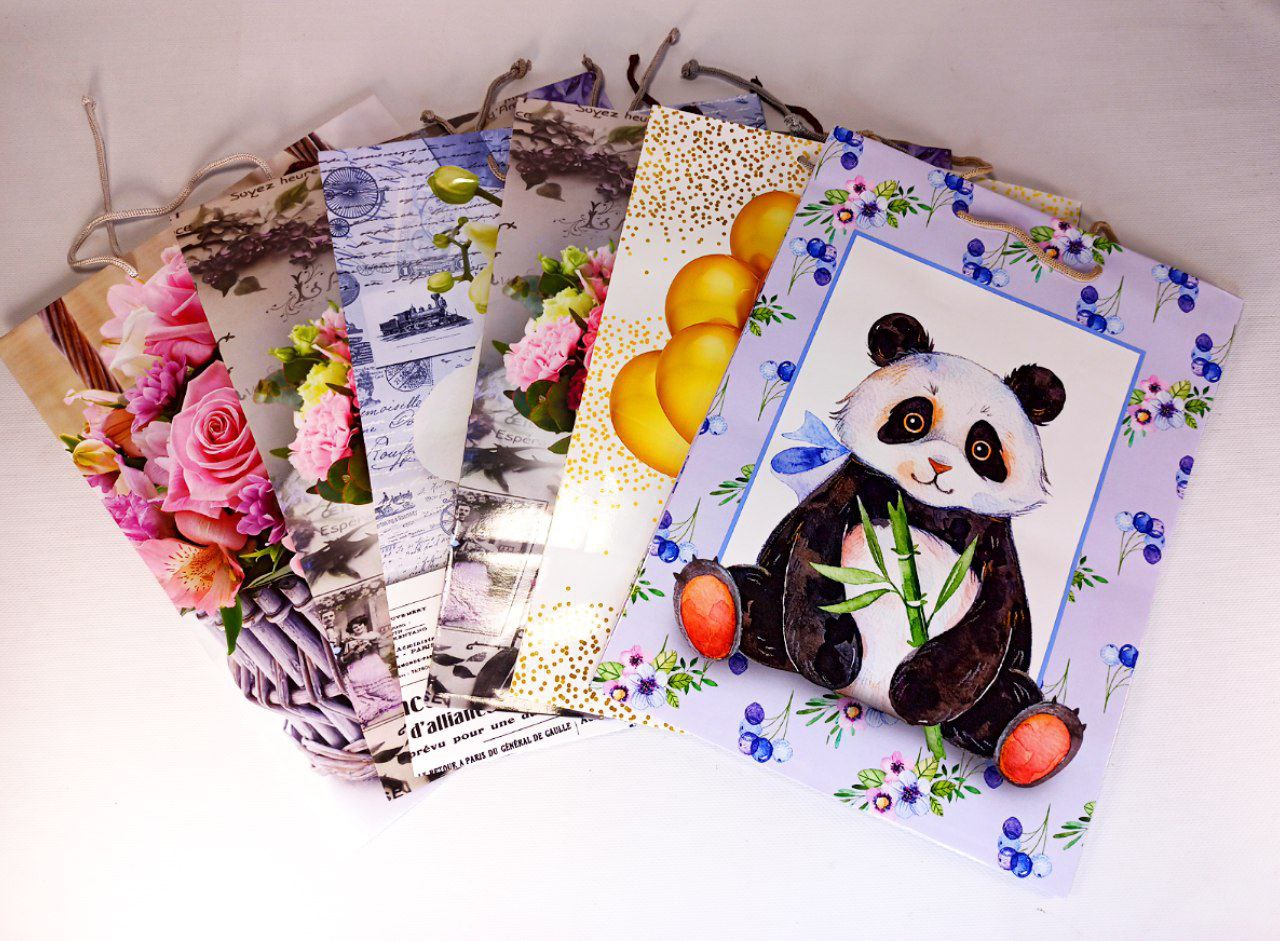 Пакет подарунковий 170гр, 30 х 40 х 17см (12шт/уп) Різнокольоровий Unison (PVM304017mix)