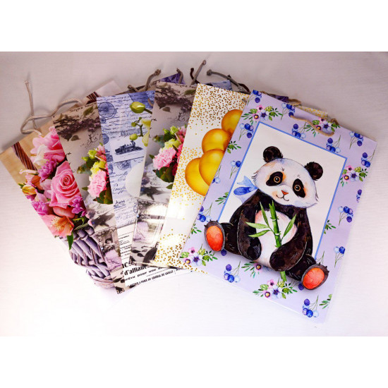 Пакет подарунковий 170гр, 30 х 40 х 17см (12шт/уп) Різнокольоровий Unison (PVM304017mix)