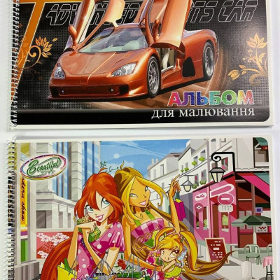 Альбом 30 арк глітер А4 спіраль офсетний папір 100 г/м² Unison (Ал 003)