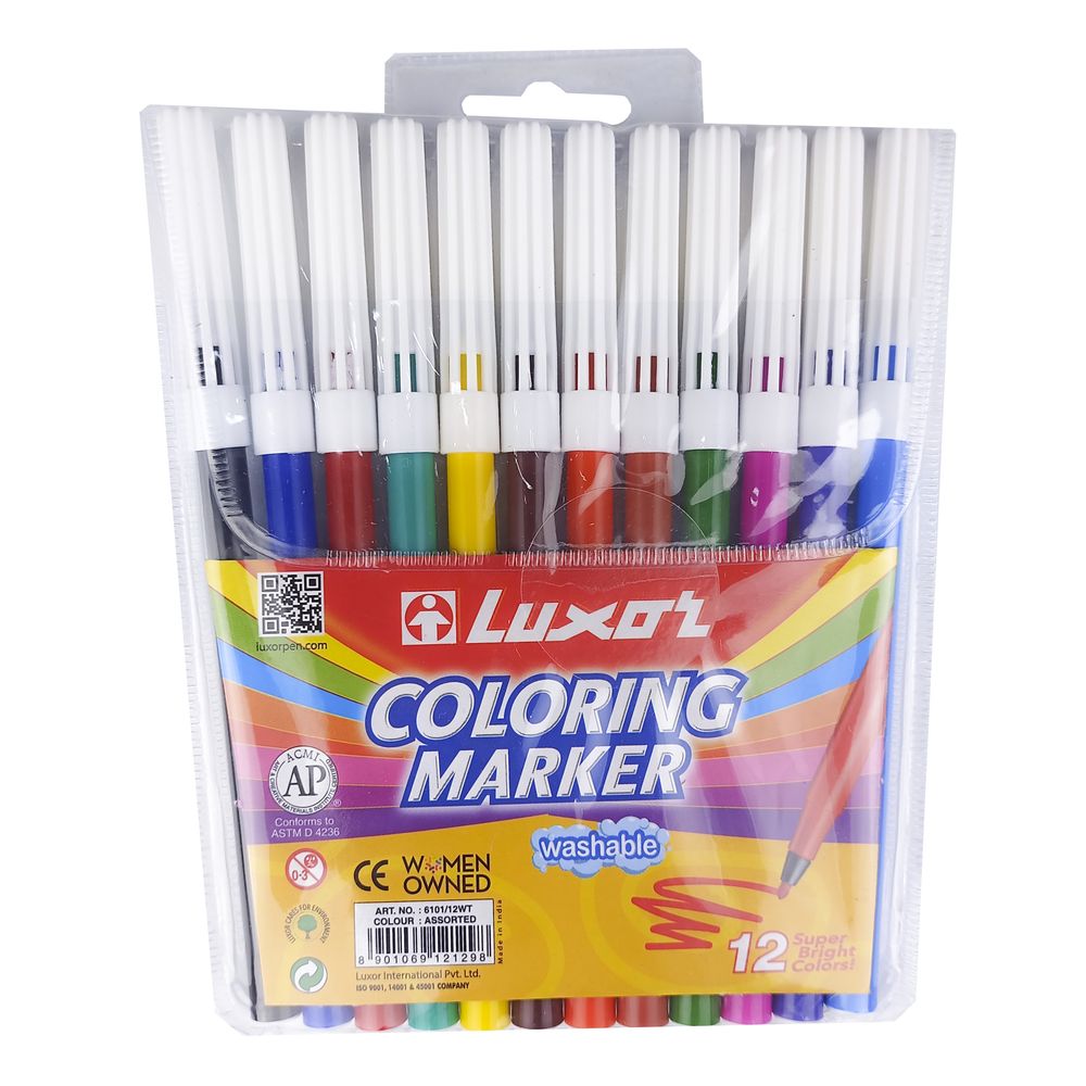 Набір фломастерів "Luxor"  12 кольорів mix-12 Різнокольоровий LUXOR (6101-12)
