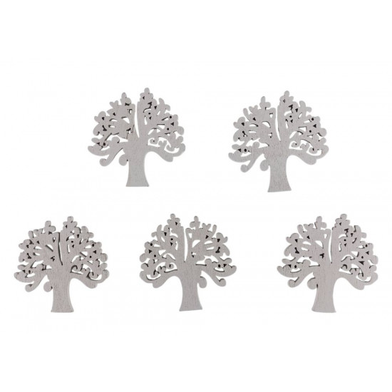 Дерев'яне "Дерево життя" 5 х 6см, біле, 5шт (TK-014)