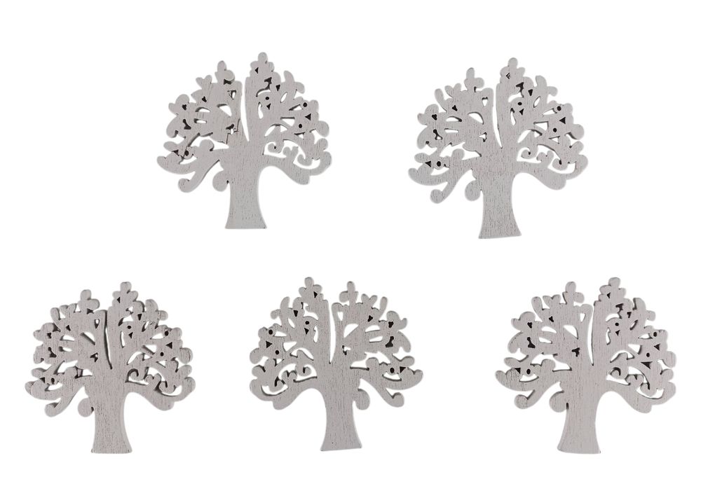 Дерев'яне "Дерево життя" 5 х 6см, біле, 5шт (TK-014)