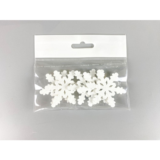 Дерев'яна сніжинка-ромб  5 х 6см, біла, 5шт (TK-018)