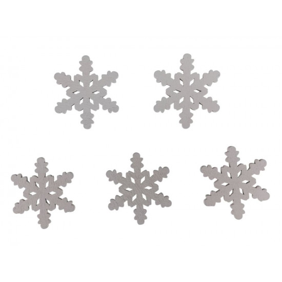 Дерев'яна сніжинка-ромб  5 х 6см, біла, 5шт (TK-018)
