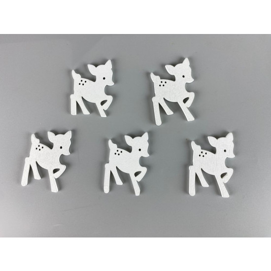 Дерев'яний бембі  5 х 6см, білий, 5шт (TK-019)