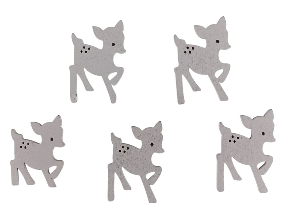 Дерев'яний бембі  5 х 6см, білий, 5шт (TK-019)