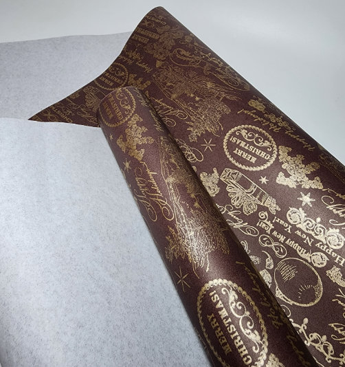 Бумага новогодняя для упаковки подарков 70см х 7 м (Пт 875.1)