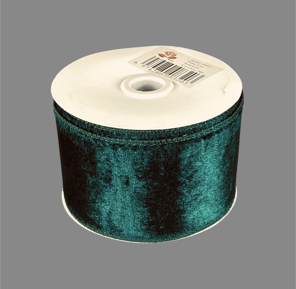 Стрічка оксамитова новорічна  , 10 ярд (D30253 green)