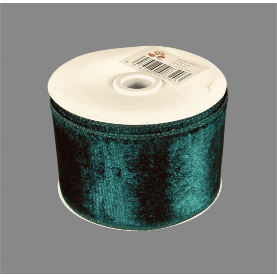 Стрічка оксамитова новорічна  , 10 ярд (D30253 green)
