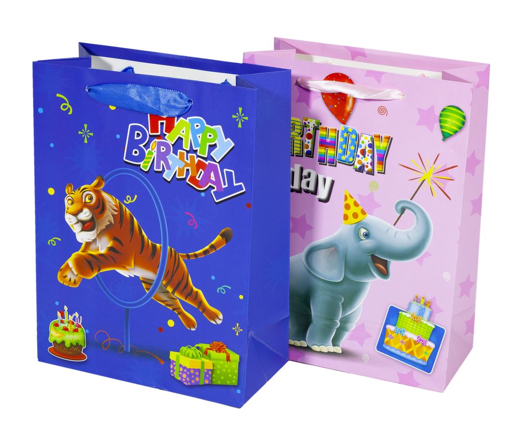 Пакет подарунковий DV-BK-9396S, дитячий - 4дизайни, 210g, 18x24x8.5cm Різнокольоровий Unison (DV-BK-9396S)