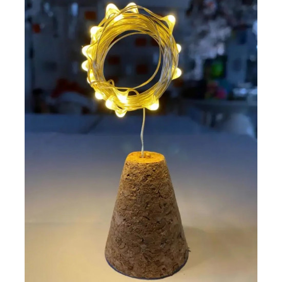 ПРОБКА-РОСА на батарейках 20 LED, 2м,  теплий білий Без бренду (1961-07)