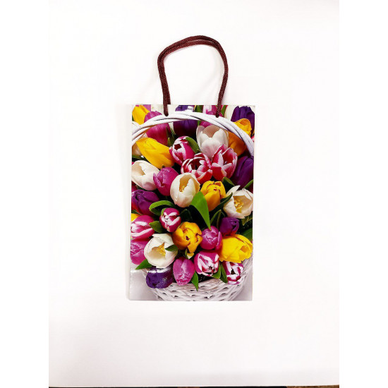 Пакет подарочный 130гр, 17 х 26 х 8см (12шт/уп) Разноцветный Unison (PVM172608W тюльпан)