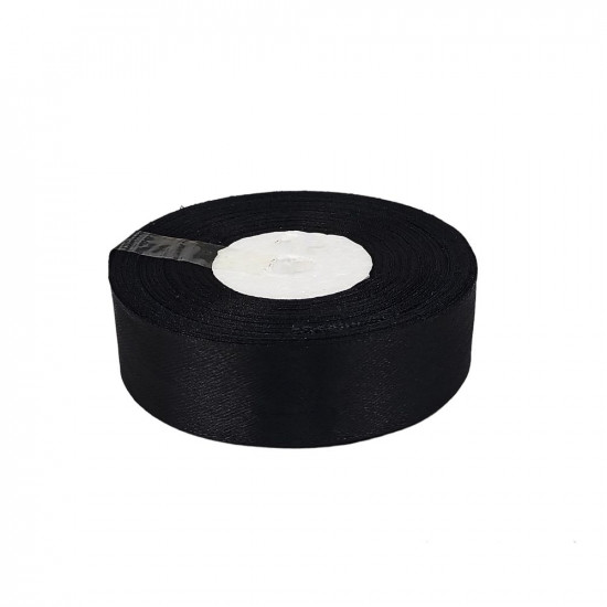 Атласна стрічка 2,5см x 33м Чорний Marill (LA2533-39)