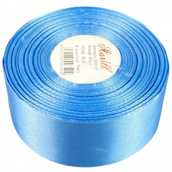 Атласна стрічка 4см (±5мм) x 33м Блакитний Marill (LA4033-20)