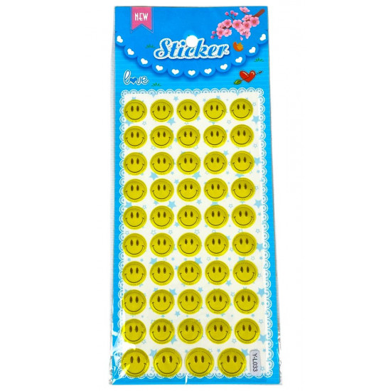 Наліпка пластикова з фольгою Смайли 24 х 10см (Y-L033)