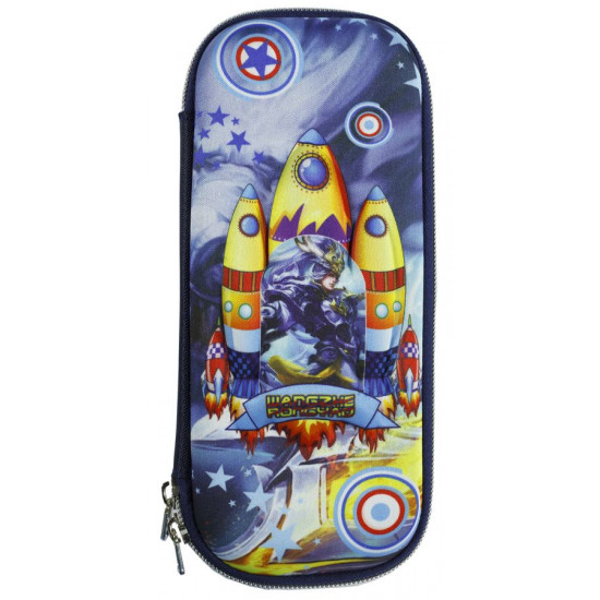 Пенал жорсткий об'ємний "Ракета" 22,5*10*3см Unison (P3300)