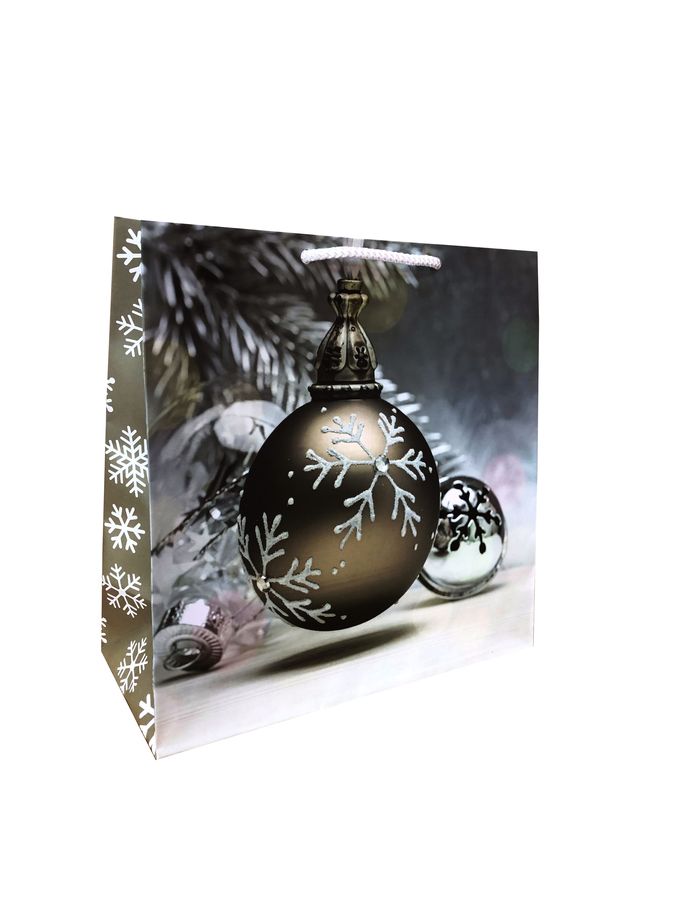 Пакет подарунковий ламінований новорічний 23х23 см, 150 г/м2 (W1 S)