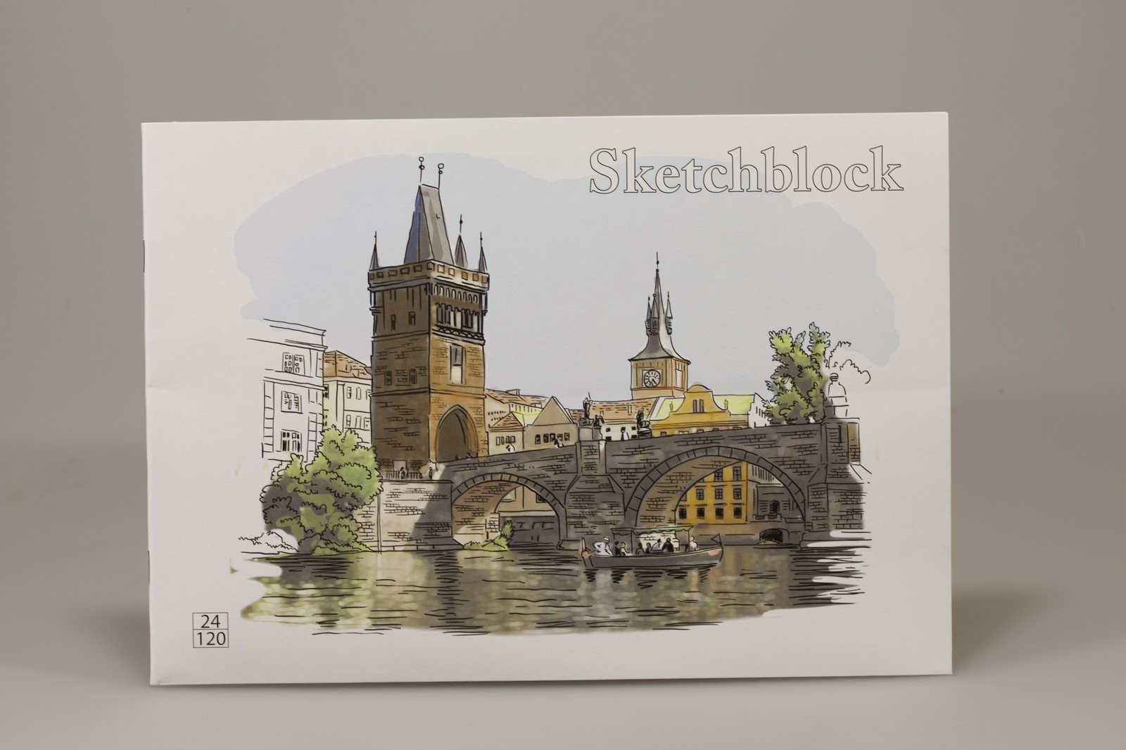 Альбом для малювання на скобі 24 аркуша, 120г/м А4, 2 дизайна (AA4224)