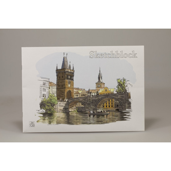 Альбом для малювання на скобі 24 аркуша, 120г/м А4, 2 дизайна (AA4224)