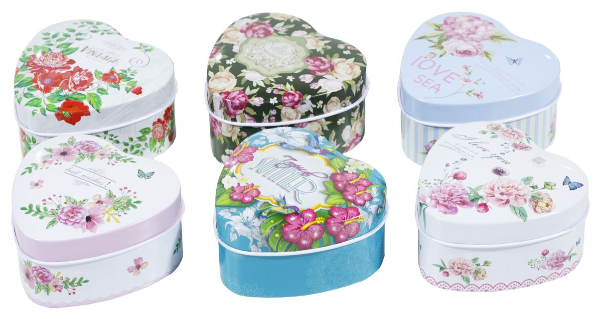 Подарункова коробка MT-006-2, металева, серце, 7.5x7.5x4cm (MT-006-2)