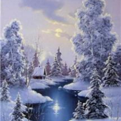 Картина за номерами 40 х 50см "Зимушка" Різнокольоровий Unison (RSB8460)