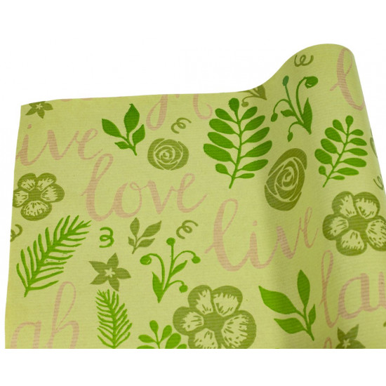 Бумага упаковочная крафт-двосторонний 0,7 х 7м Зеленый Unison (Пт 871)