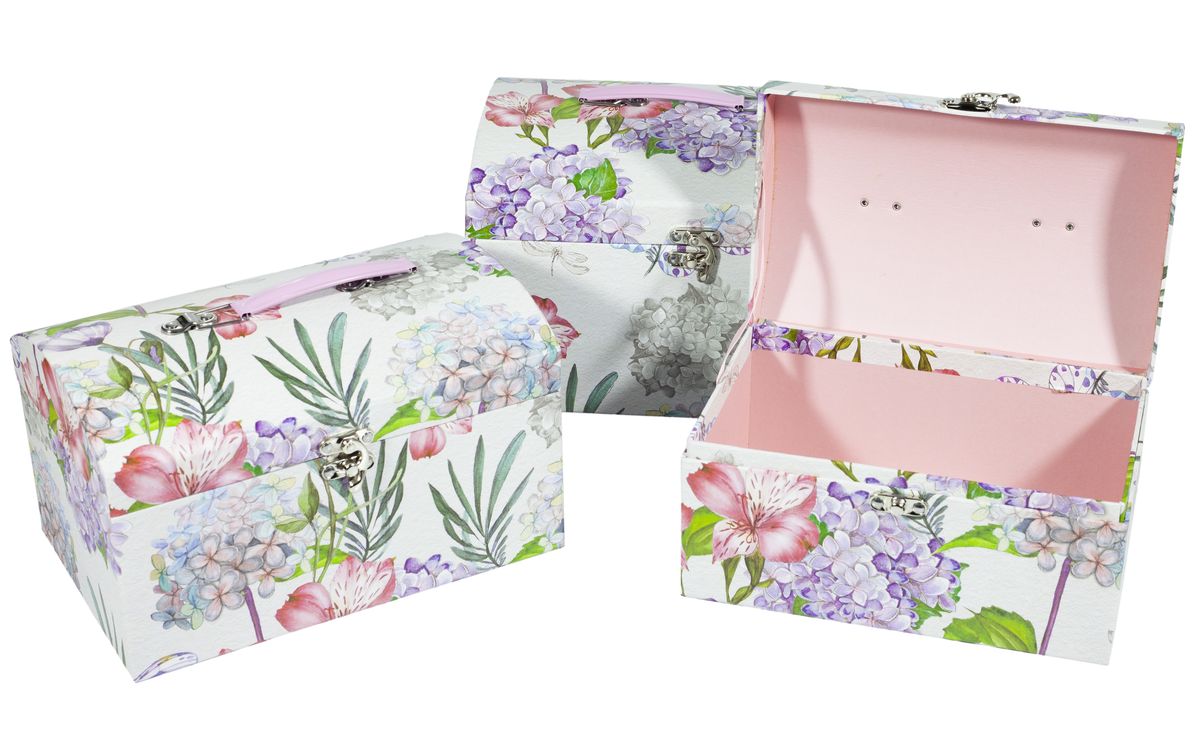 Подарункова коробка W7168 скриня- фіолетові квіти 22x12x11cm (W7168 №3)