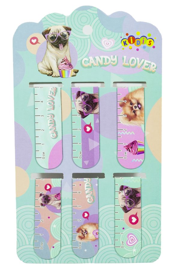 Закладка магнітна на планшеті 6 шт, Kidis, серія Candy lover puppy (13483)