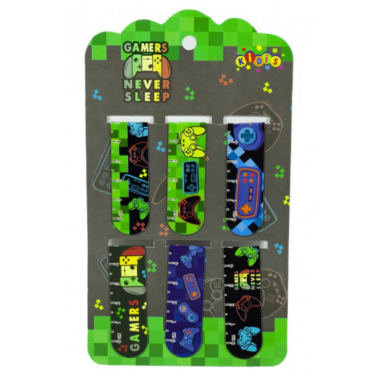 Закладка магнітна на планшеті 6 шт, Kidis, серія Gamers never sleep (13481)