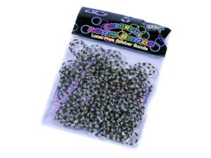 Набір резинок для плетіння браслетів,  в смужку 1/16  чорно-білі,  200шт.уп (Нт 115.3)