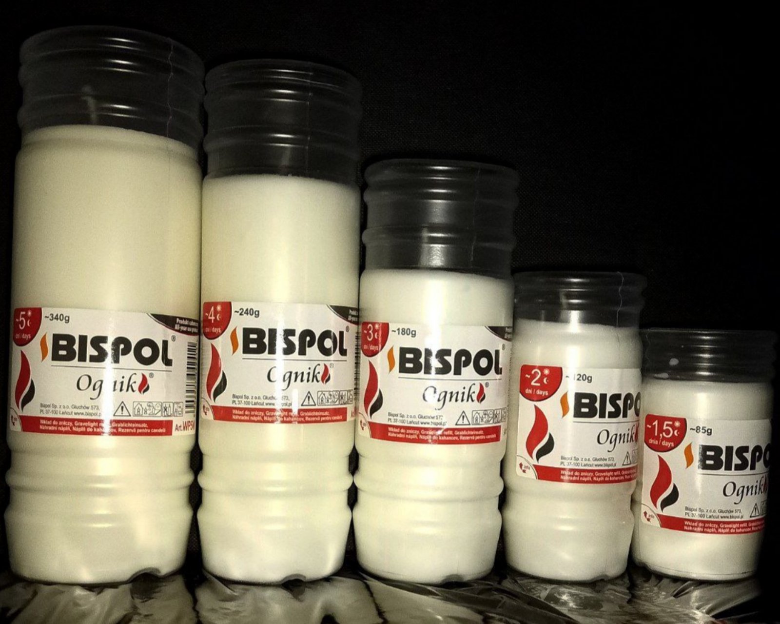 Свеча парафиновая Bispol Ognik, время горения 120 часов Unison (WP-5N)