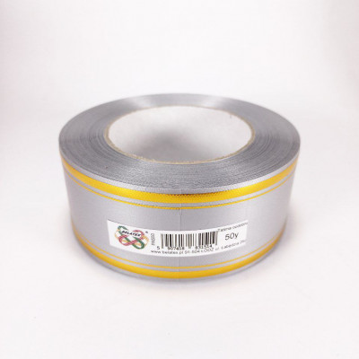 Лента пластиковая 5см х 45м Серебряный Unison (PAS50 -2 silver + gold)