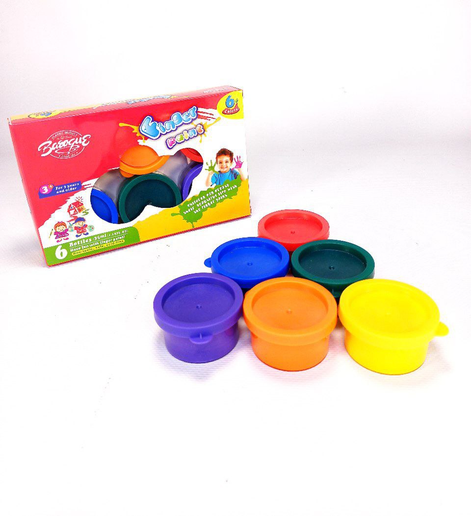 Фарба "Пальчикова-хлопчик" у баночці 6 кольорів по 35мл Unison (8868-N)