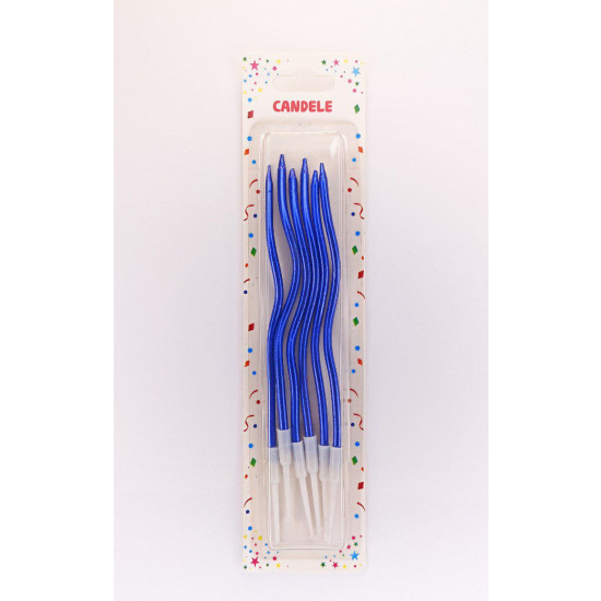 Набір свічок для торту "Коктейльний 16см", СИНІЙ, 6шт/уп Синій Unison (Y-1 blue)