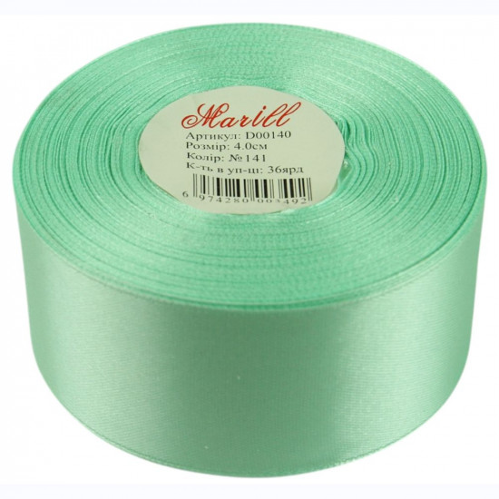 Атласна стрічка 4см (±5мм) x 33м Зелений Marill (LA4033-141)