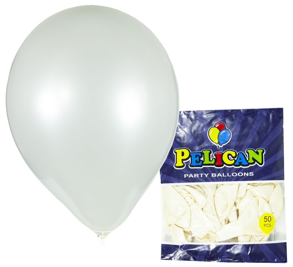 Шарики Pelican 10' (26 см), перламутр белый, 50шт/уп, 811721 (811721/1050-721)