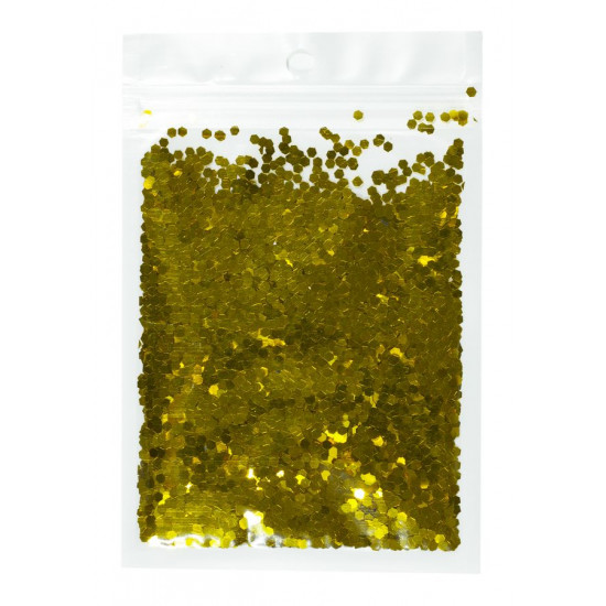 Конфетти шестигранник, 3мм, 15г Золотой Pelican (6401)