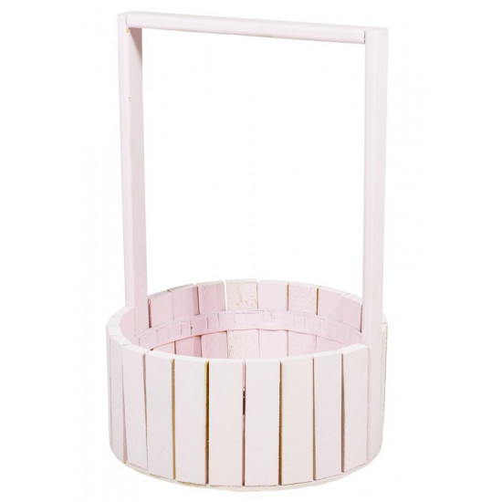 Кошик рожевий дерев'яний  круглий великий BW-230    35\22\10 (BW-230 pink)