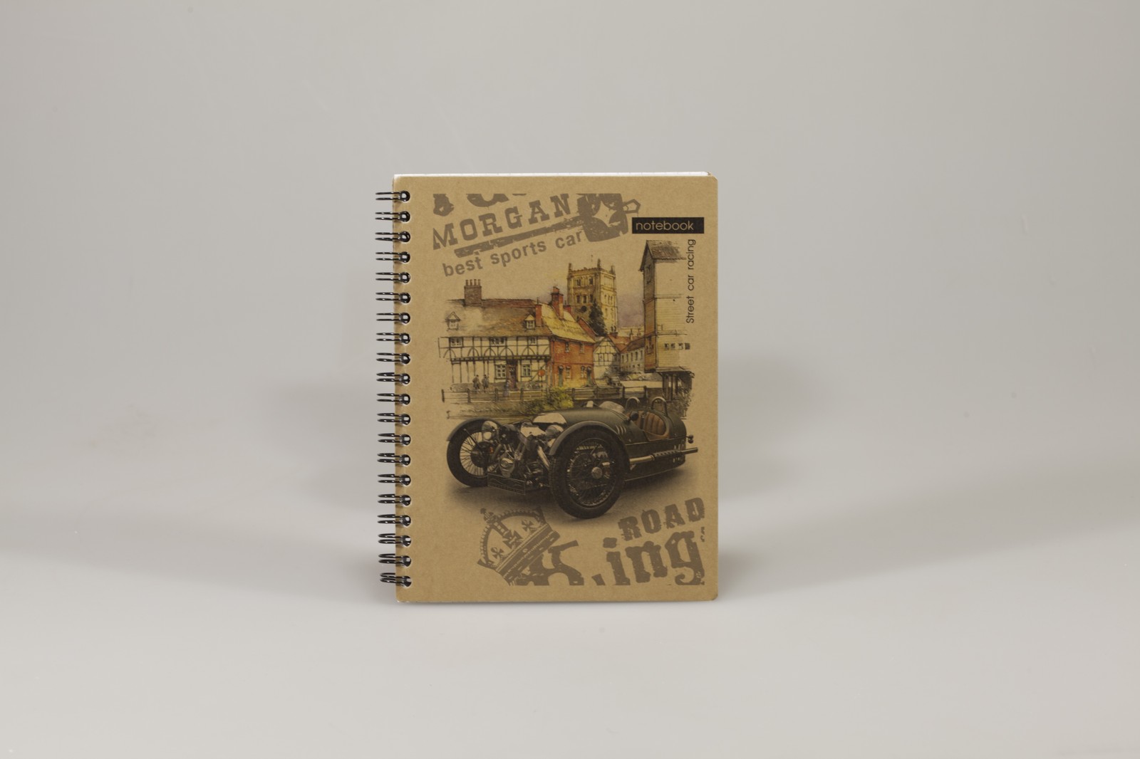 Книжка записна на спіралі KRAFT В6, 96 аркушів клітинка, з перфорацією,  KR6196K (KR6196K)