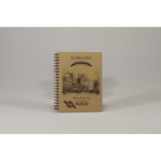 Книжка записна на спіралі KRAFT В6, 96 аркушів клітинка, з перфорацією,  KR6196K (KR6196K)